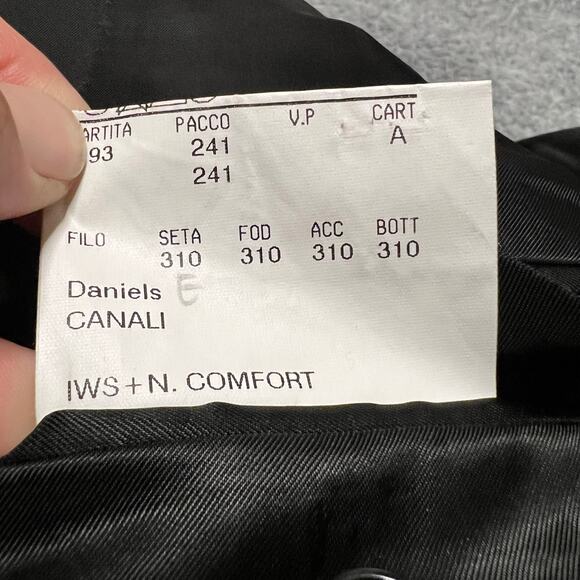 Canali Blazer Sport Coat Mens 50 US 40 Made In Italy 3 Buttons Jacket Black Wool - Picture 5 of 12